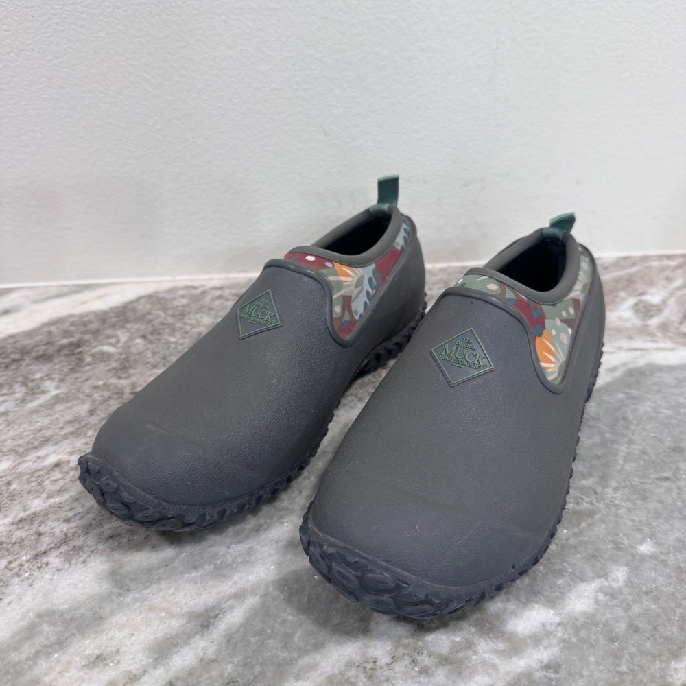 Muck Boot Company Muckster II Low Garden Shoes Gray Floral Waterproof Womens 6
